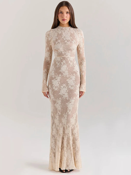 Lace Bodycon Maxi Dress