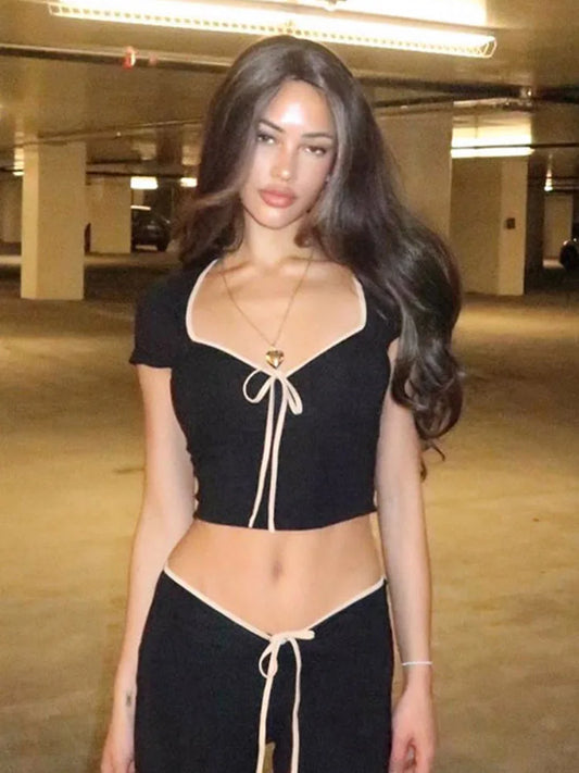 Y2k Bow Crop Top