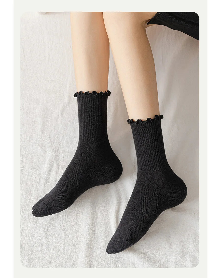 Ruffle Cotton Socks