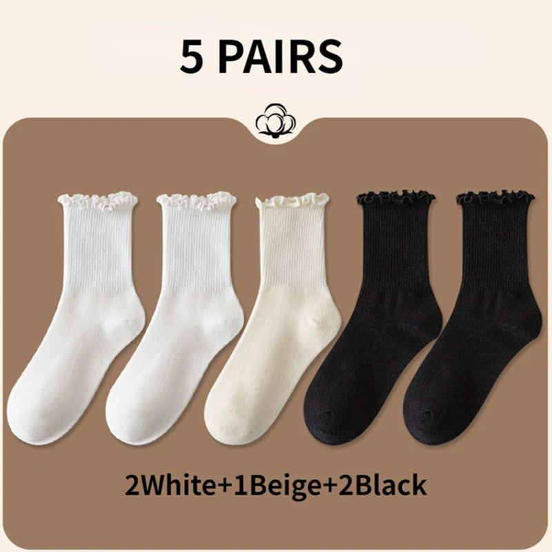 Ruffle Cotton Socks