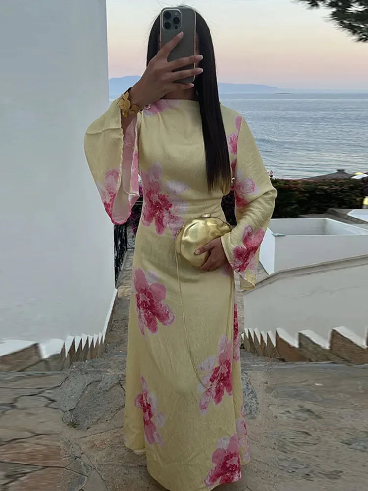 Printed Flare Maxi Dress