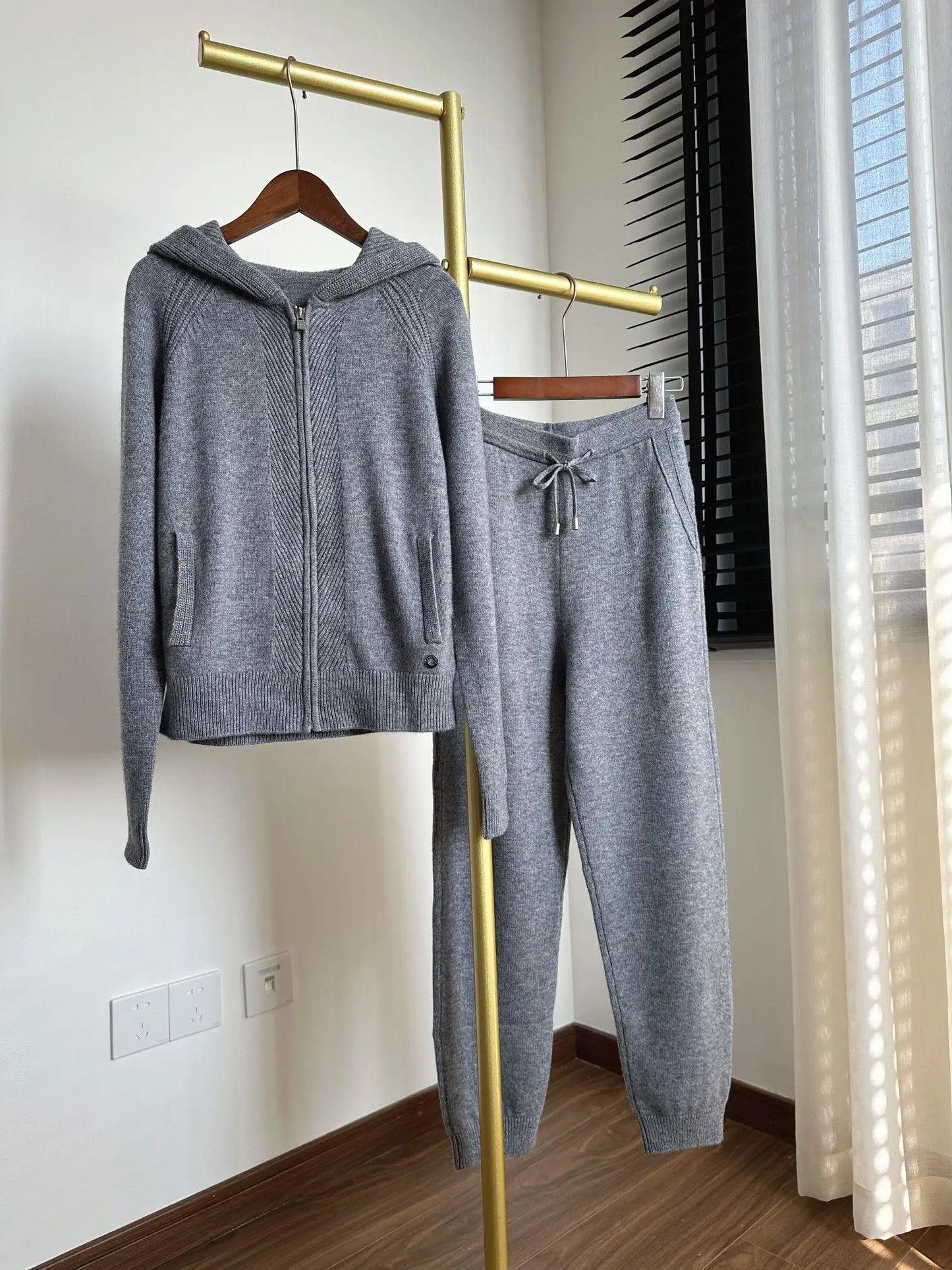 Hooded Cardigan Set