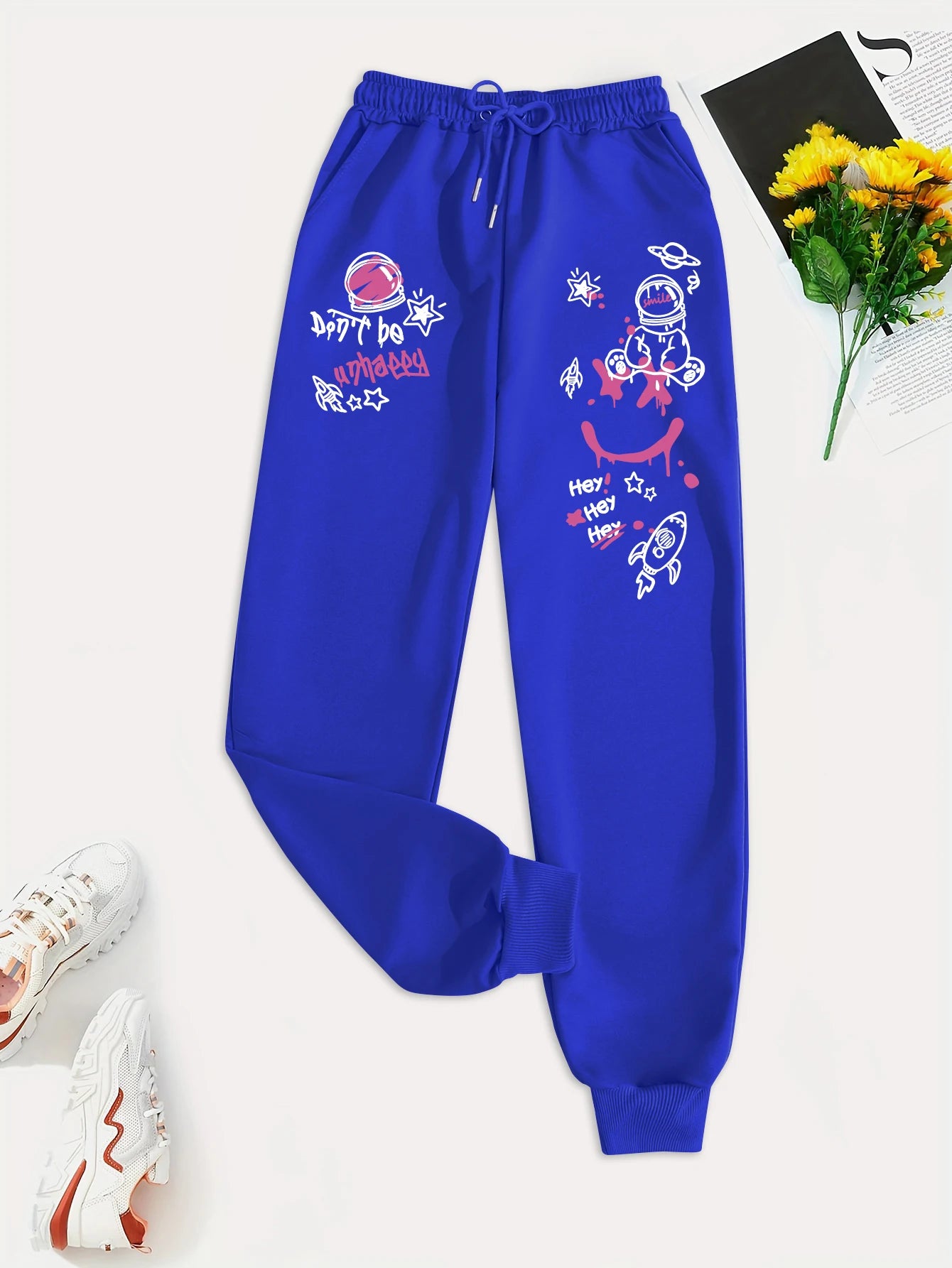 Women’s Graffiti Print Streetwear Pants