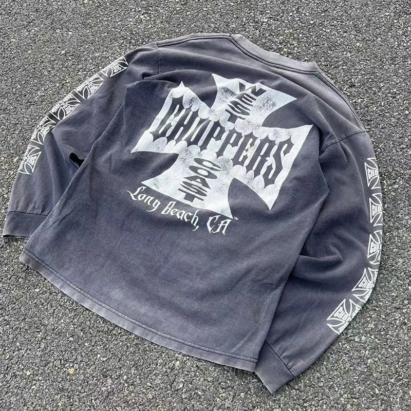 Cross Logo Choppers Long Sleeve T-Shirt