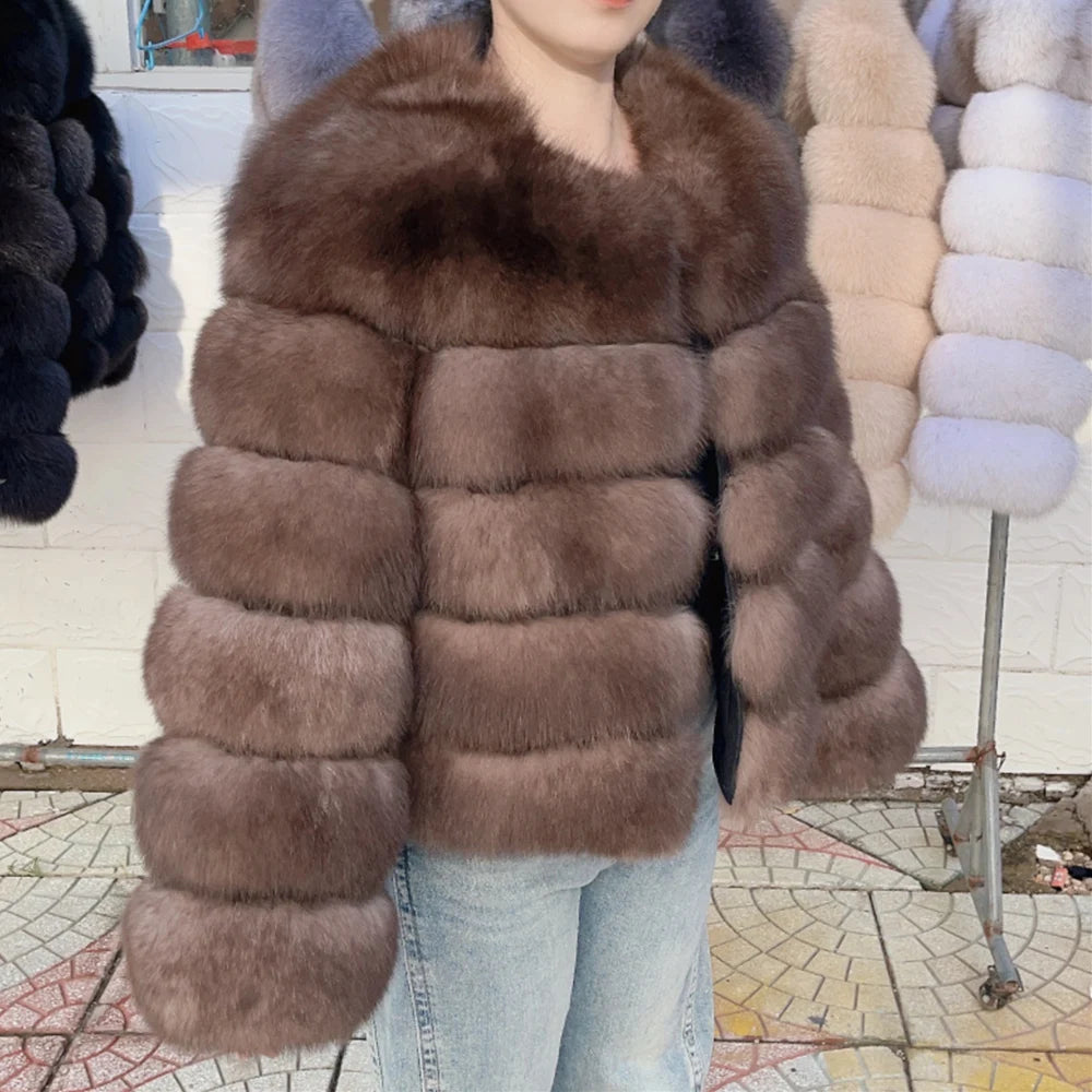 Fox Fur Coat Real Jacket