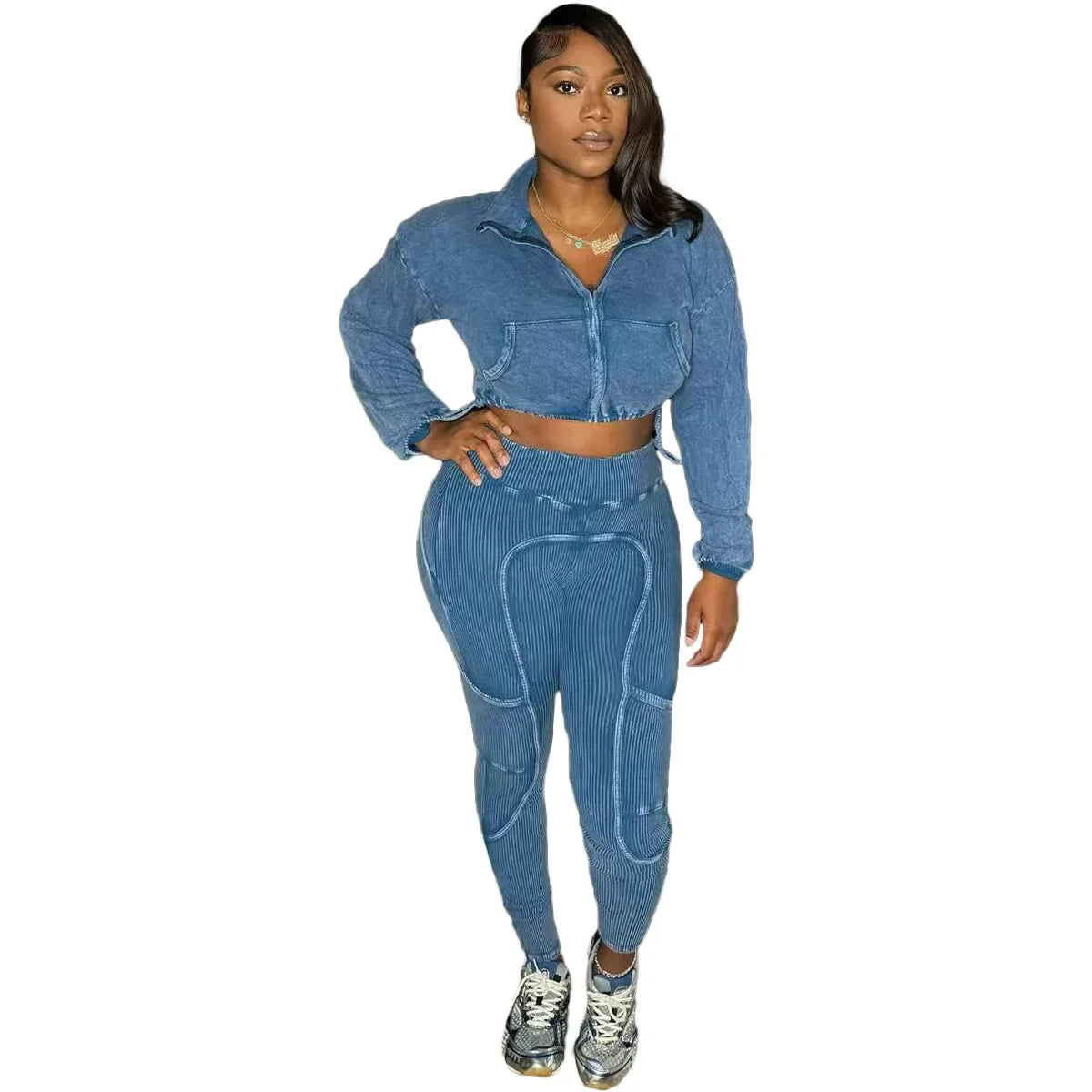 Washed Knitted Two-Piece Set