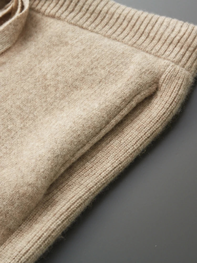 Cashmere Men Hooded Cardigan Set
