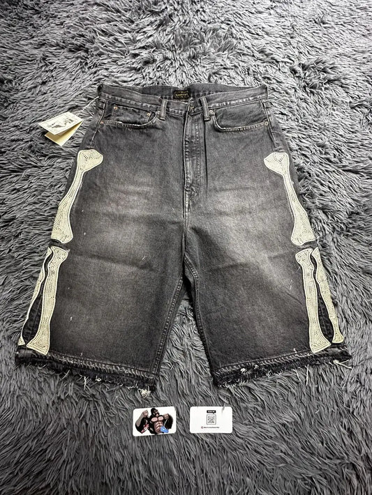 Skeleton Denim Shorts