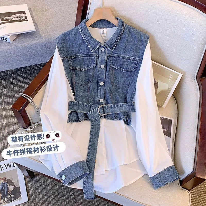 Two-Tone Denim Shirt