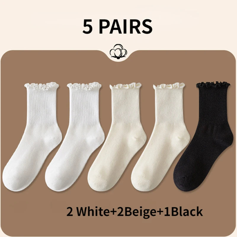 Ruffle Cotton Socks