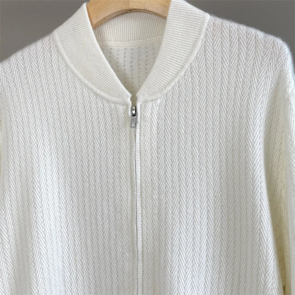 Cashmere Zipper Cardigan Set