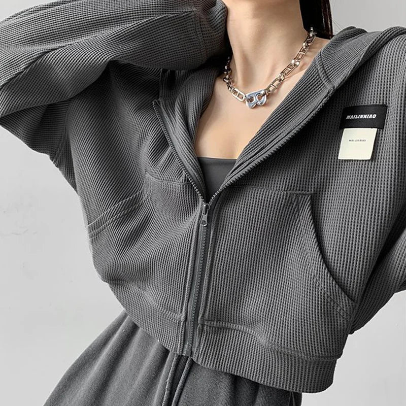 Y2K Hooded Zipper Sweatshirt