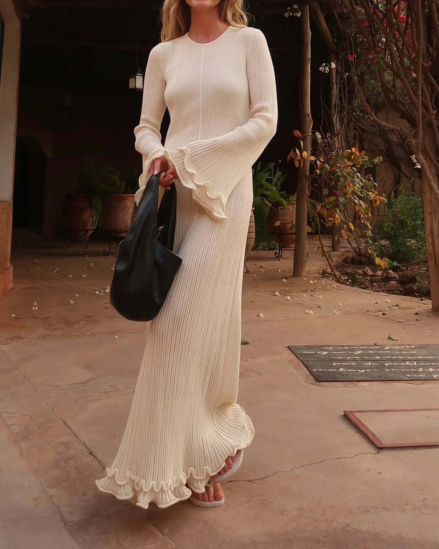 Women Lace-Up Maxi Dress