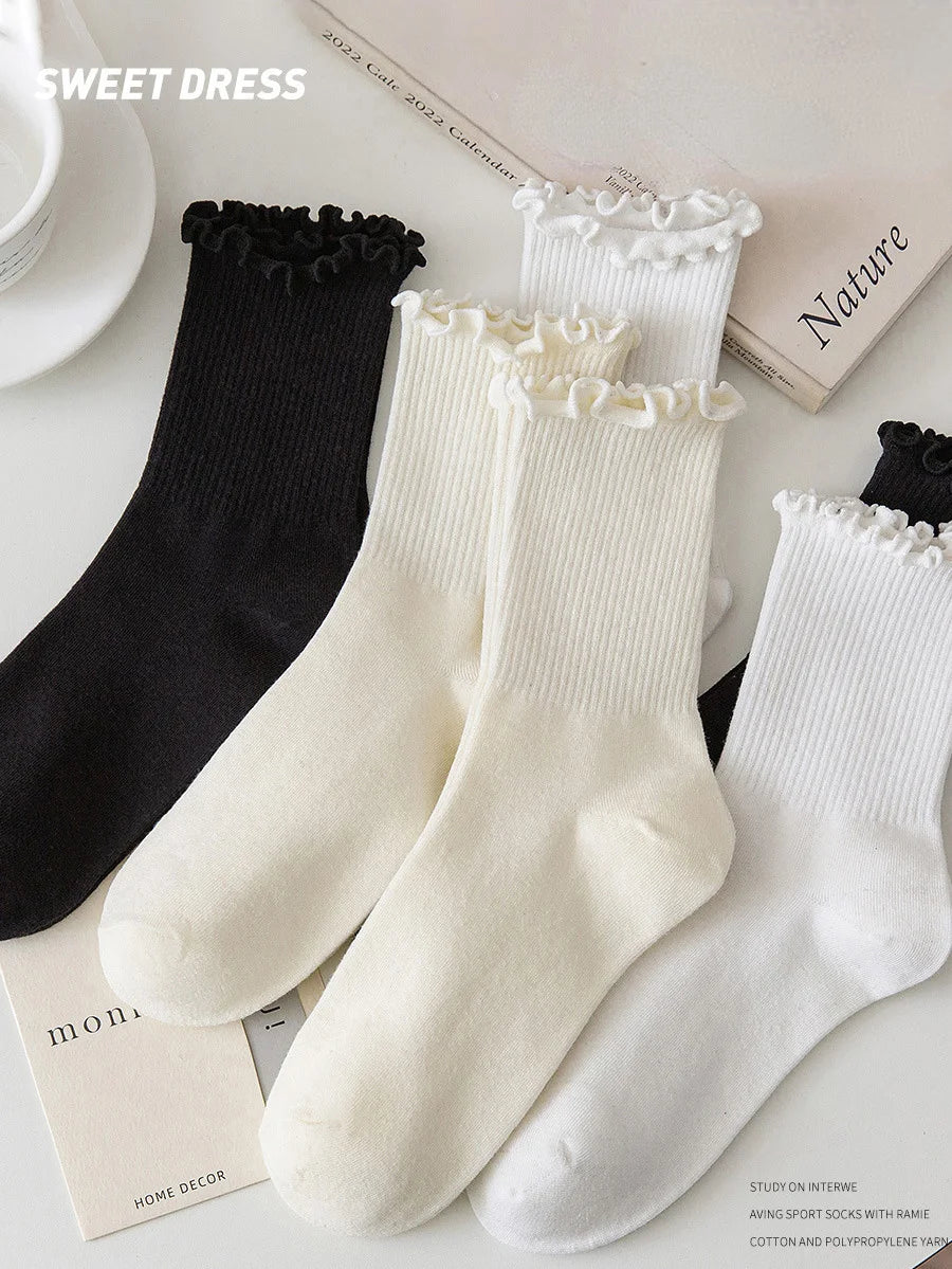 Ruffle Cotton Socks