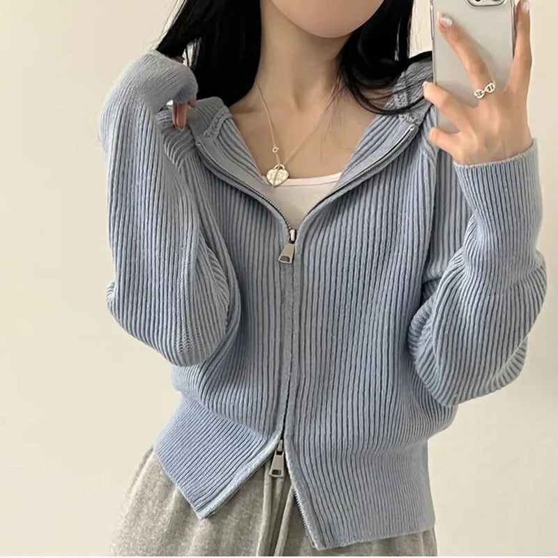 Women Zip-Up Cardigan