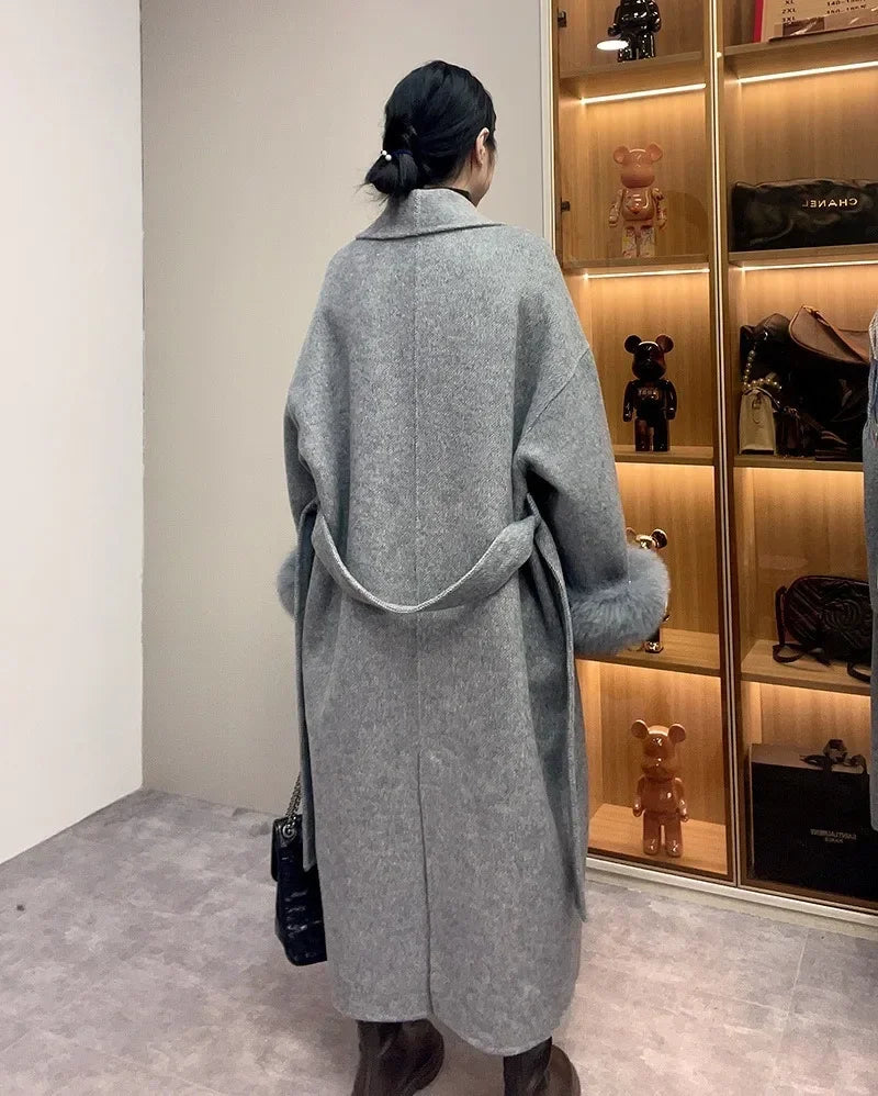 Women Wool Fur Coat