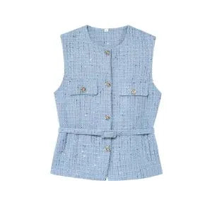Metal Button Waistcoat Top