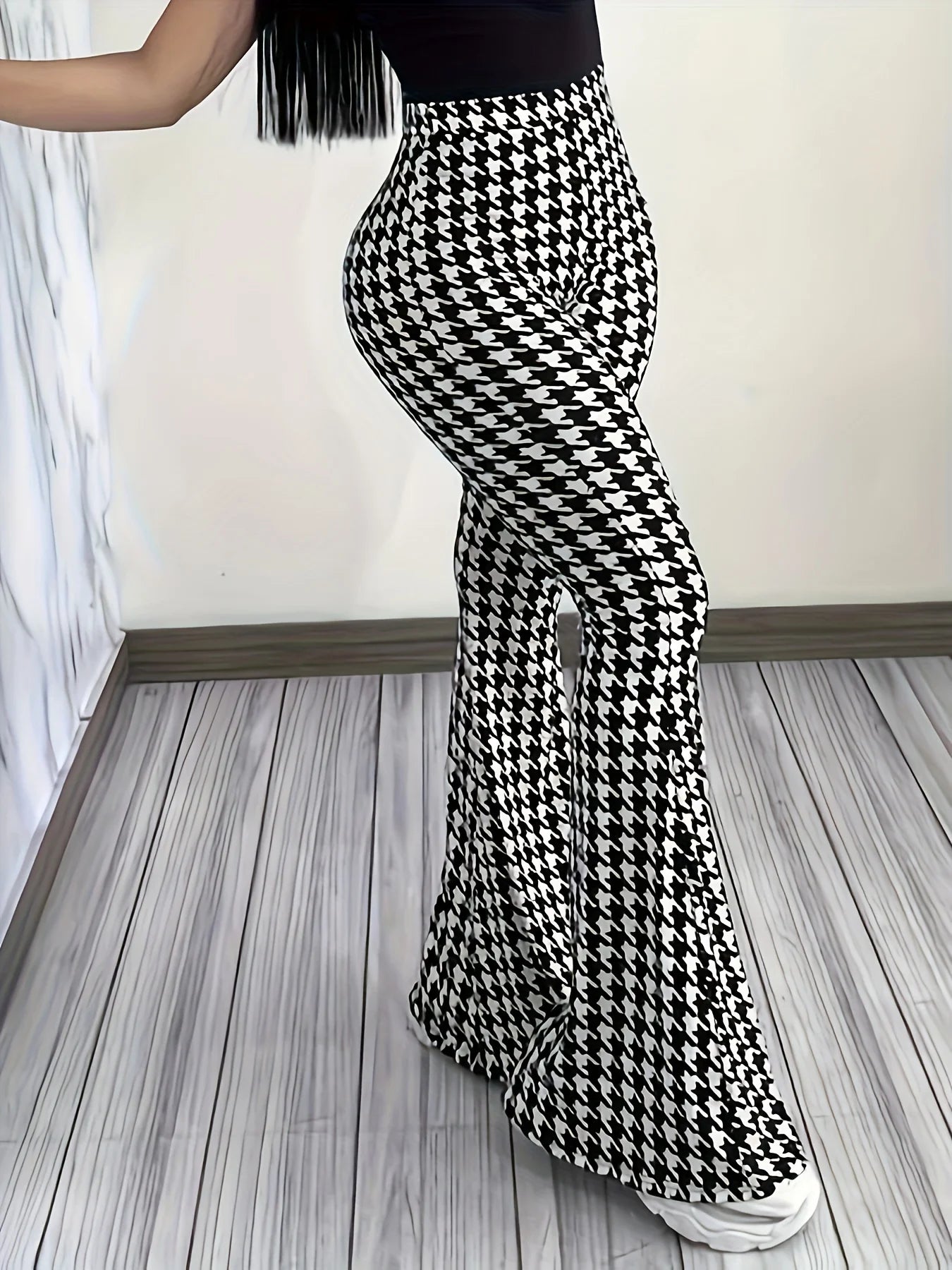 Houndstooth Flare Pants