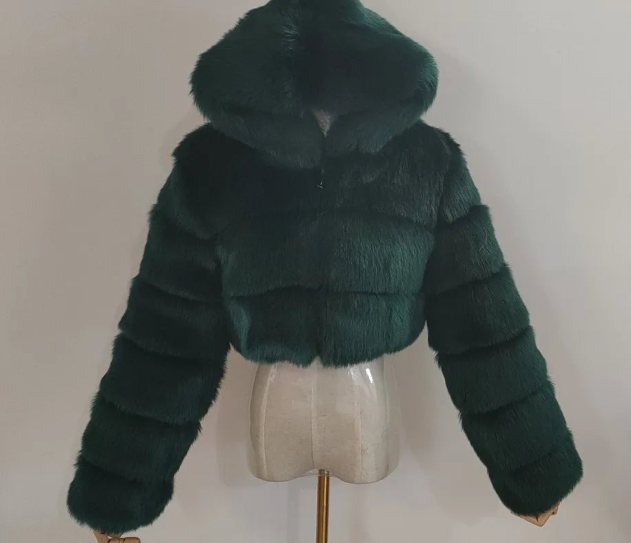 Faux Fur Cropped Fluffy Jackets