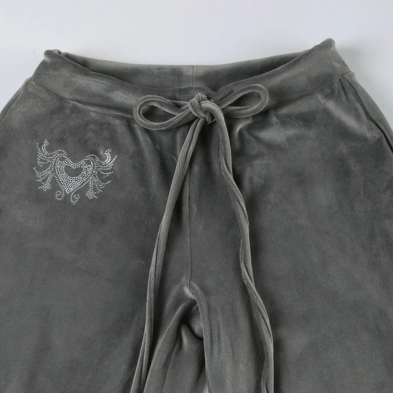 Retro Drawstring Flare Pants