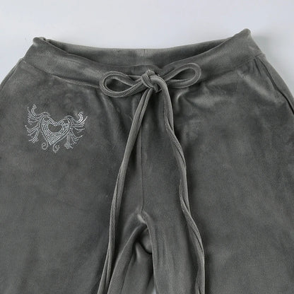 Retro Drawstring Flare Pants