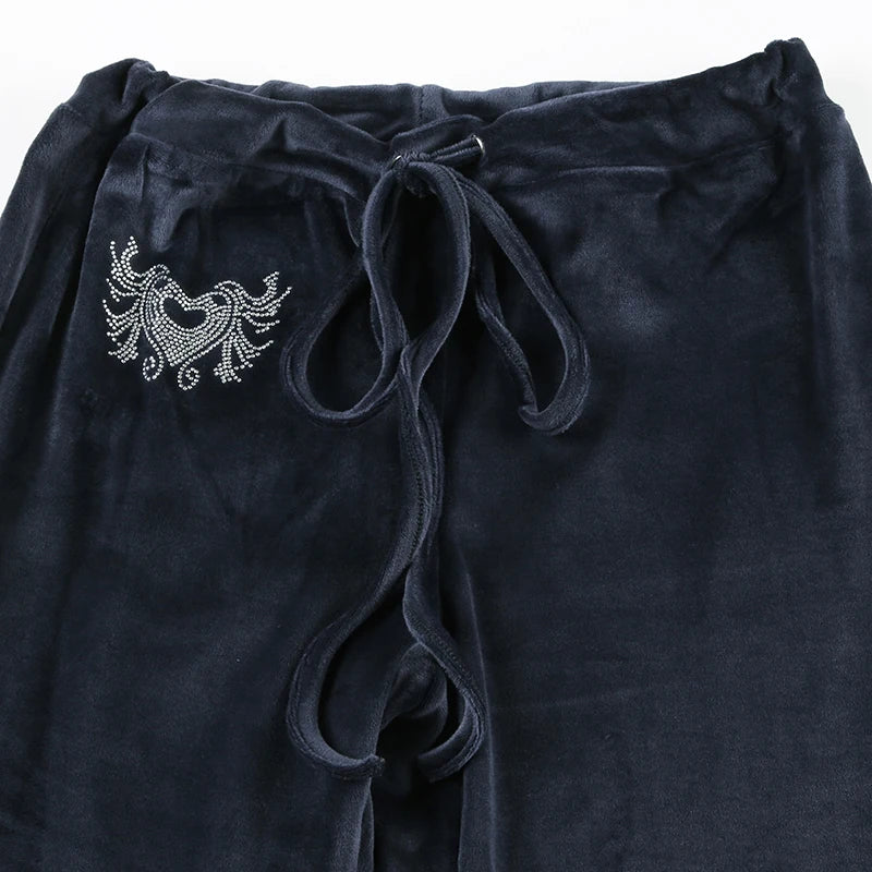Retro Drawstring Flare Pants
