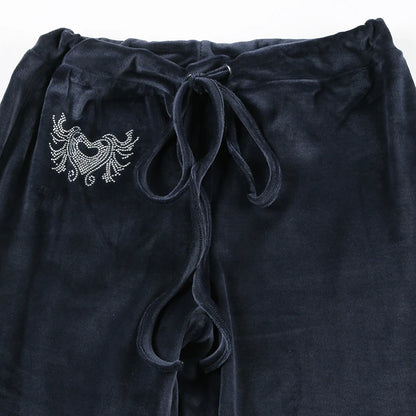 Retro Drawstring Flare Pants