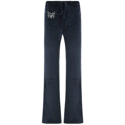 Retro Drawstring Flare Pants