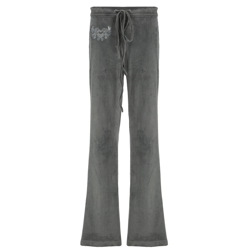 Retro Drawstring Flare Pants