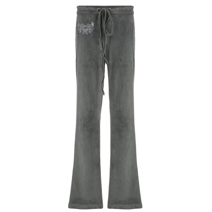 Retro Drawstring Flare Pants