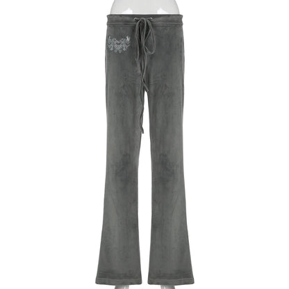 Retro Drawstring Flare Pants