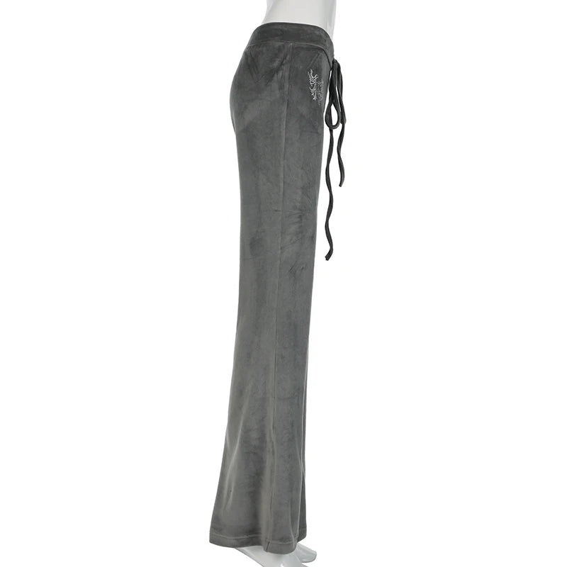 Retro Drawstring Flare Pants