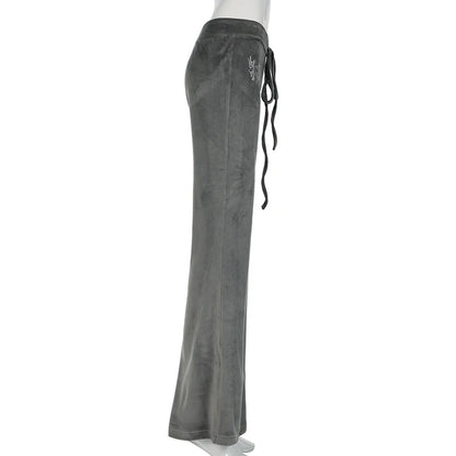 Retro Drawstring Flare Pants