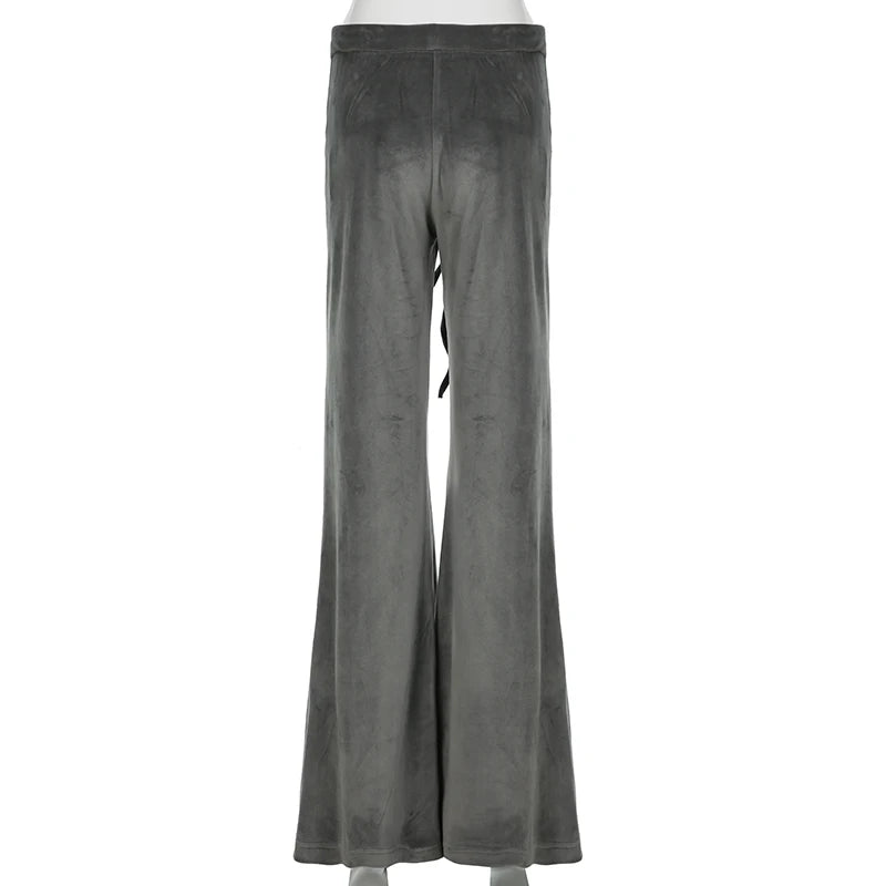 Retro Drawstring Flare Pants
