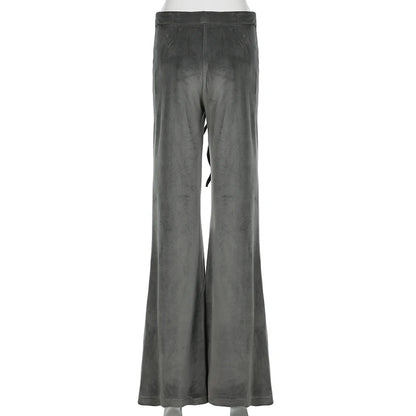 Retro Drawstring Flare Pants