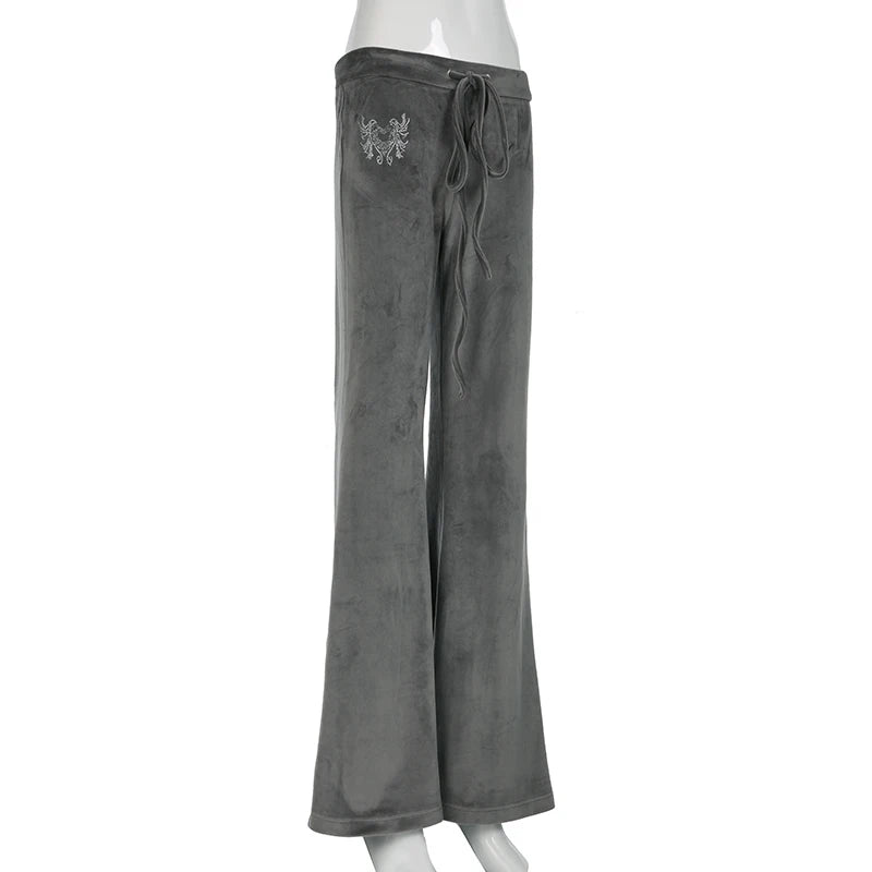 Retro Drawstring Flare Pants