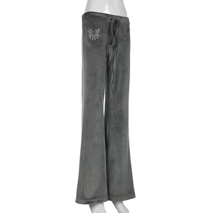 Retro Drawstring Flare Pants