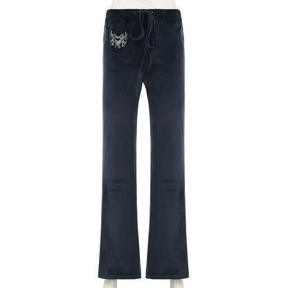Retro Drawstring Flare Pants