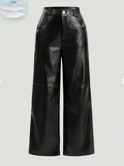 Chic European PU Pants
