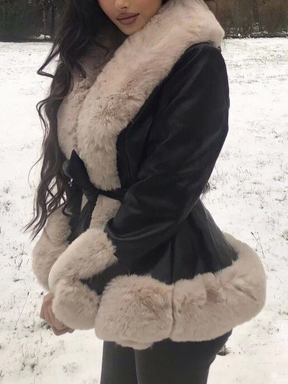 Women Leather Fur Jacket