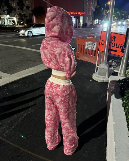 Women Camouflage Two-Piece Set