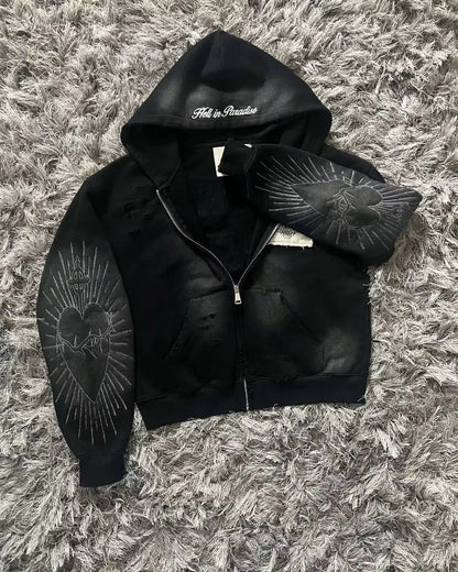 Embroidery Patch Sweater Hoodie