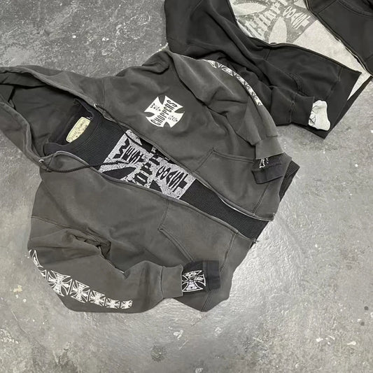 West Coast Washed Zipper Hoodie