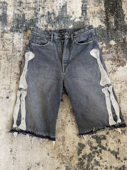 Skeleton Denim Shorts