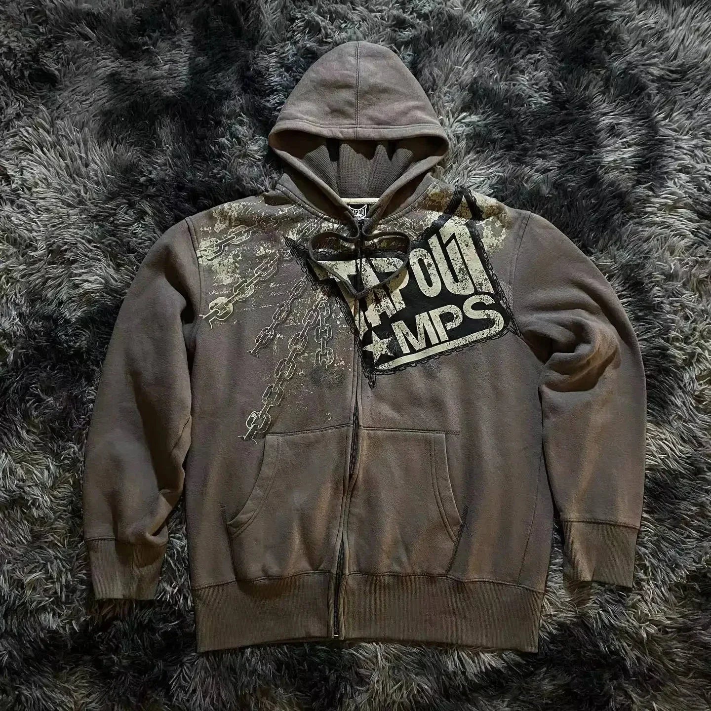 Y2K Skull Zip Hoodie