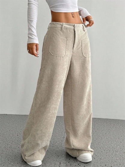 Retro Corduroy Wide-Leg Pants