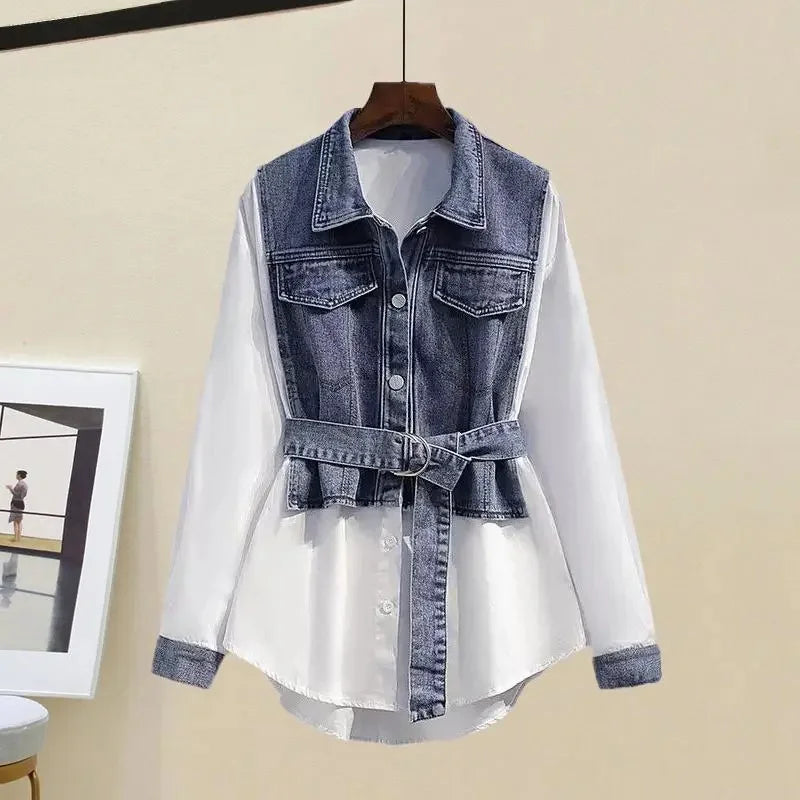 Two-Tone Denim Shirt
