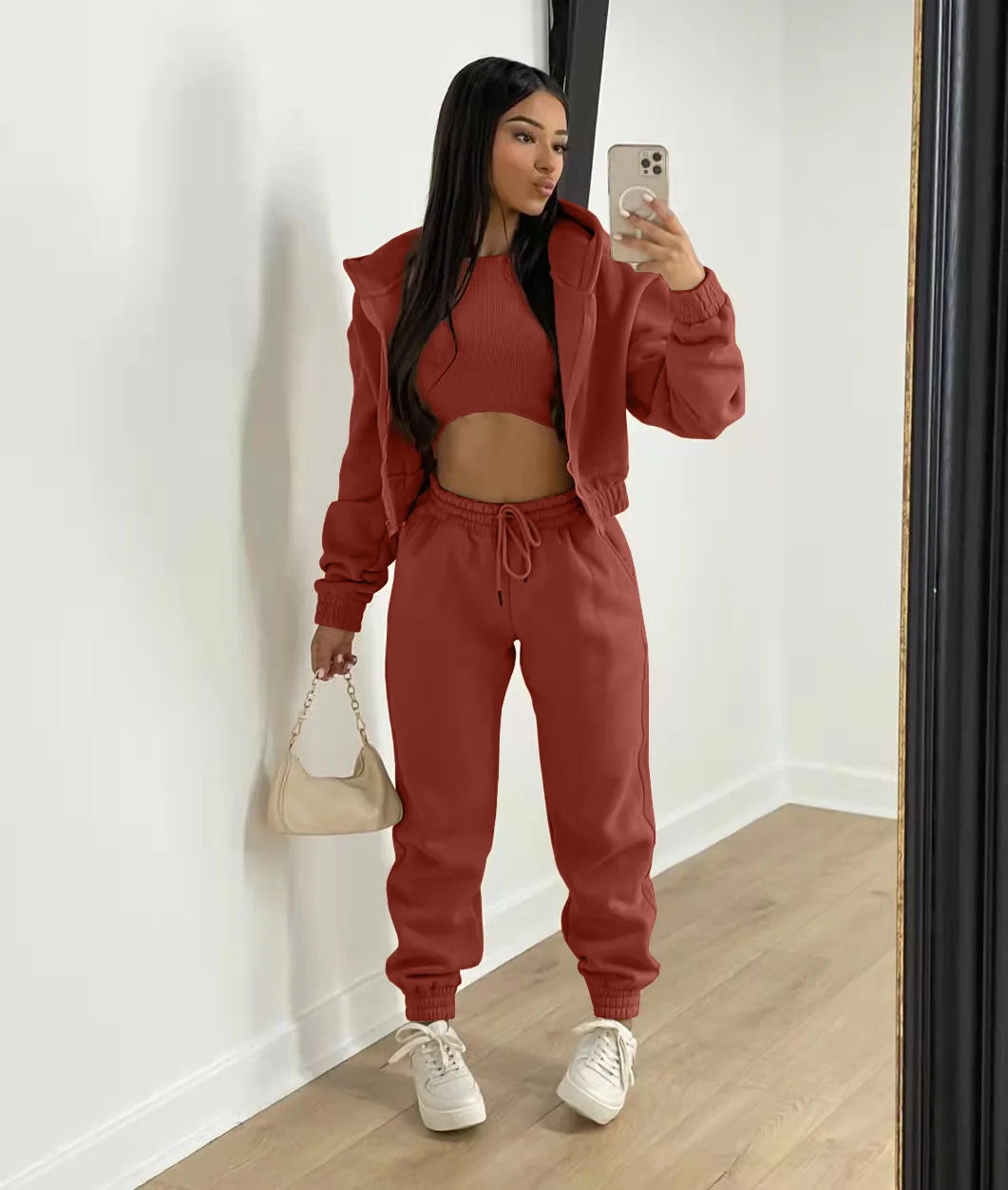 Women Sportswear Fleece Set