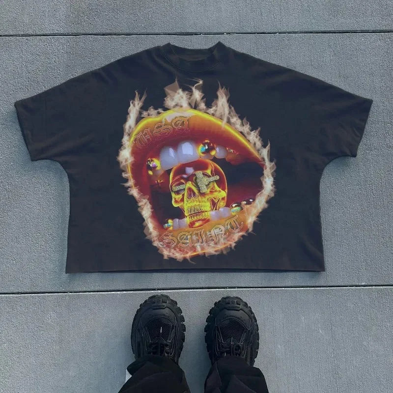 Vintage Cropped Graphic T-Shirt