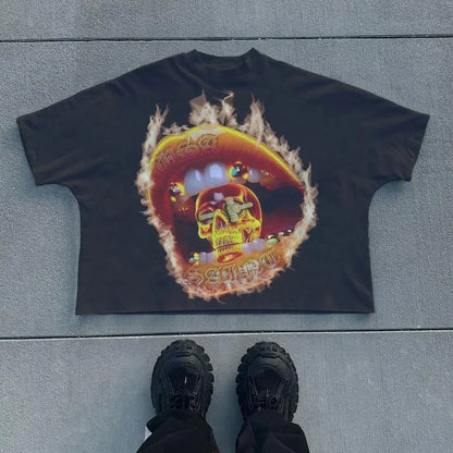 Vintage Cropped Graphic T-Shirt